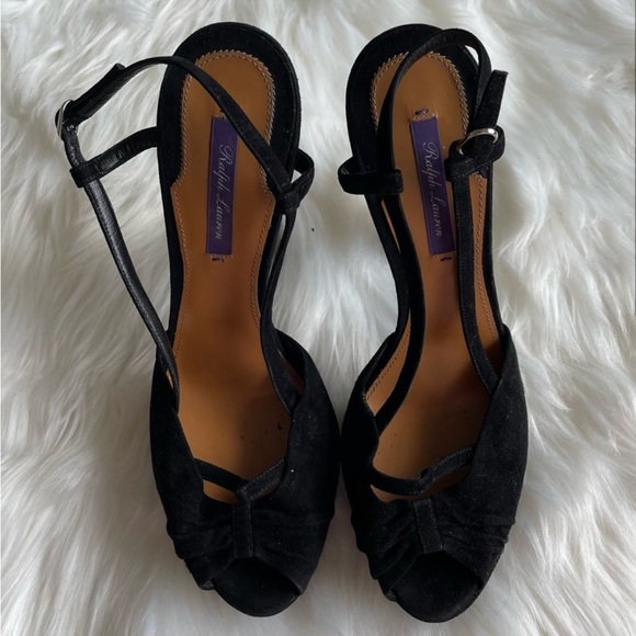 Ralph Lauren Purple Label Black Heels - Picture 2 of 5